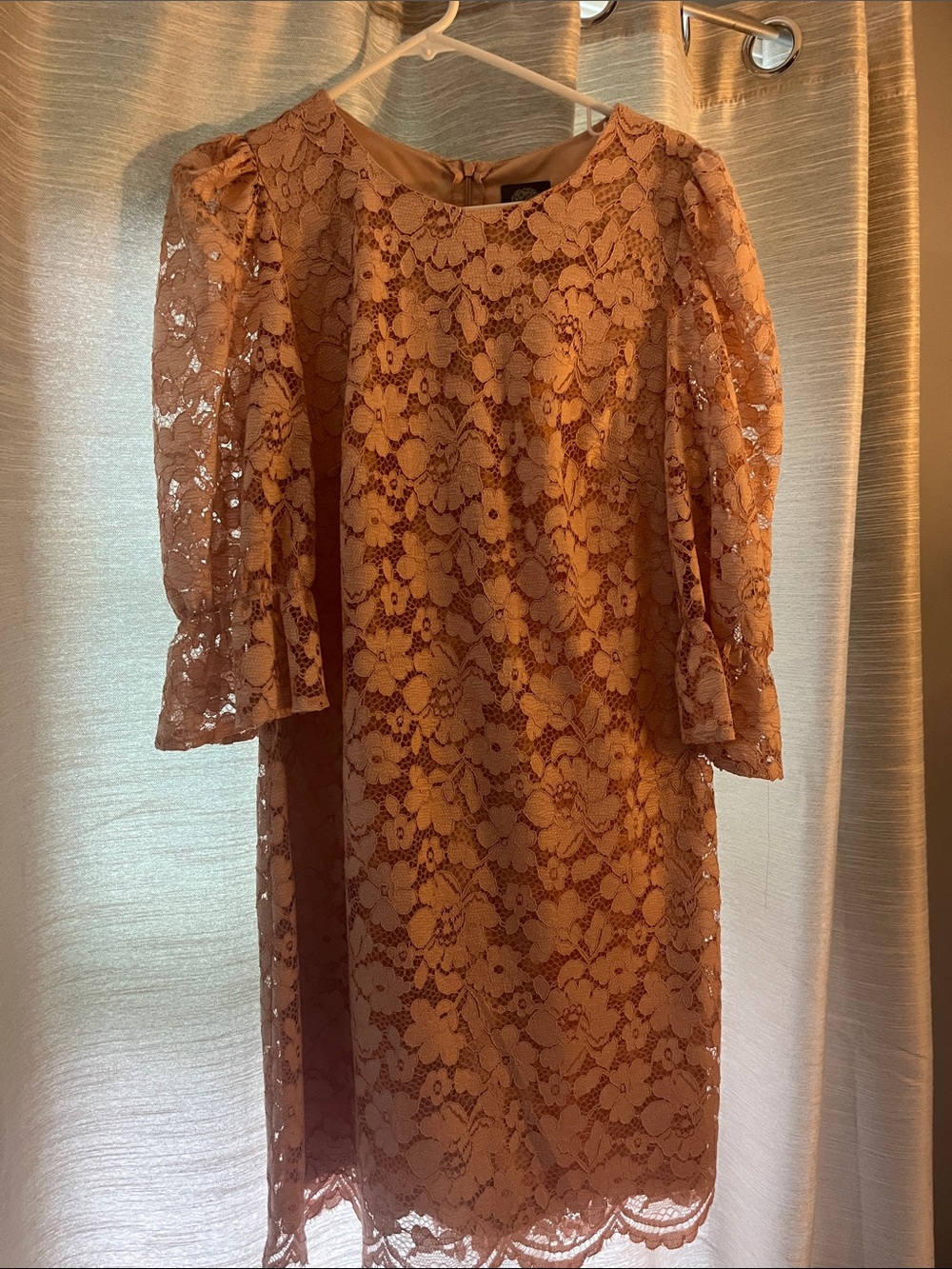 Vince Camuto Blush Lace Midi Dress
